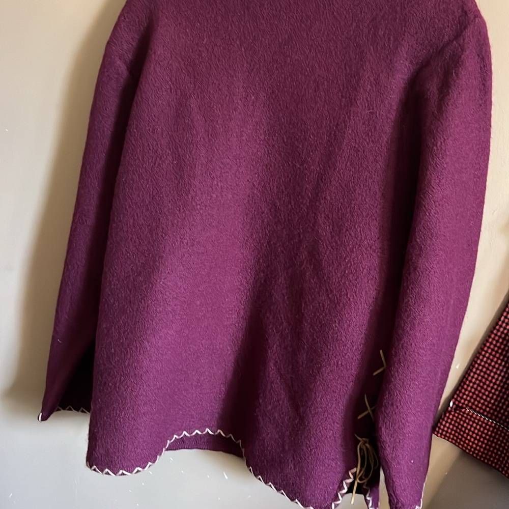 😄Wool Jacket Embroidered Button Down - Picture 4 of 4